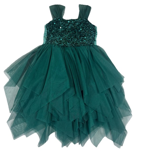 Cat & Jack Other - Cat & Jack Girls XS 4/5 Teal Sequin Tulle Party Dress Holiday Special Occasion